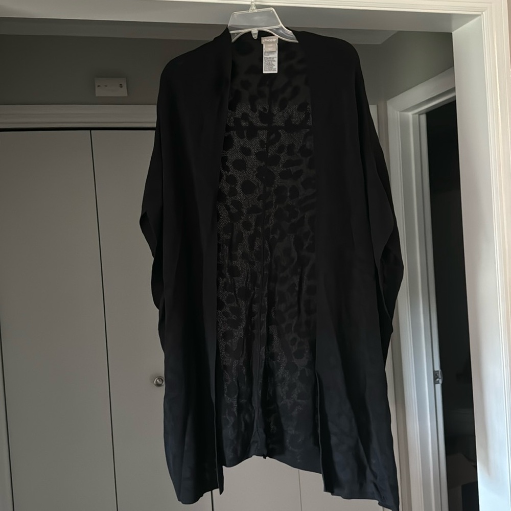 Black leopard Chico’s shawl